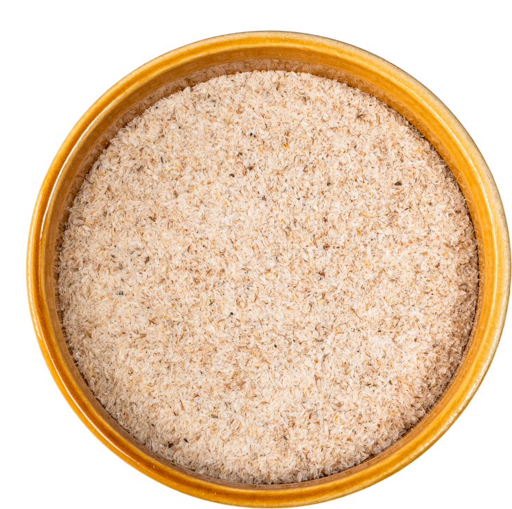 Top View of Psyllium Husk in round Bowl Cutout